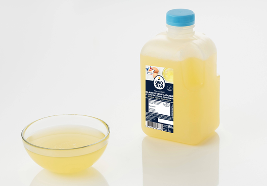 Pasteurized white liquid egg ambiant temperature