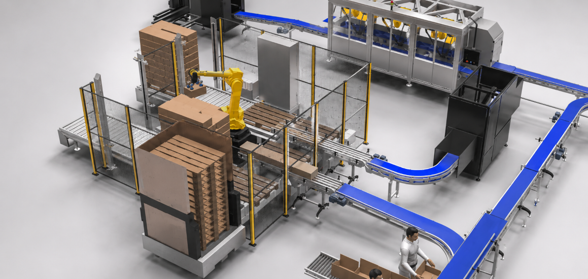 Robotic packing cell