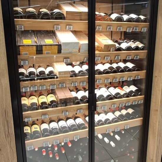 Refrigerated wine cellar display cases
