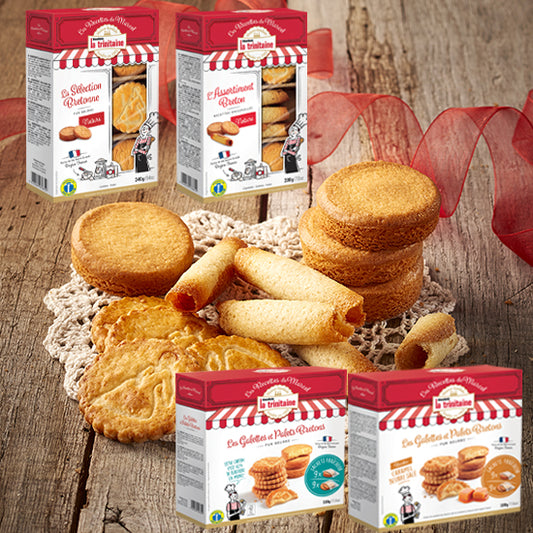Crispy rolled biscuits, Pure butter thin biscuits & Pure butter thick biscuits